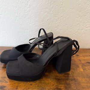 Zara Black Platform Heels